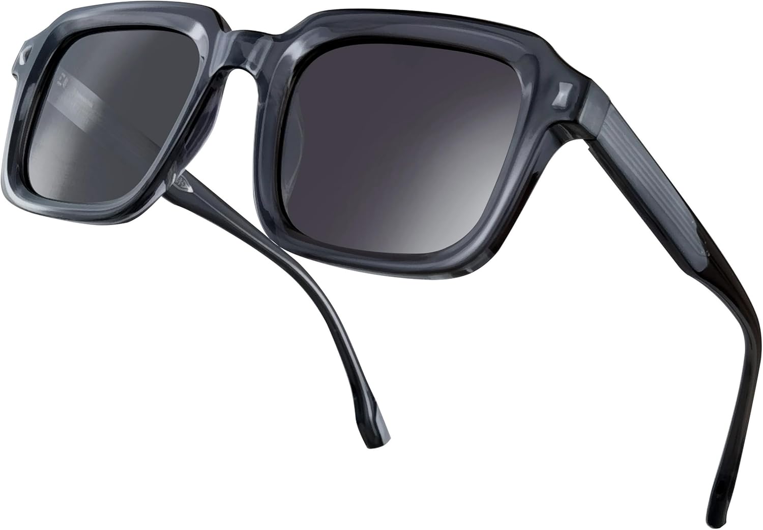 

Крутые прямоугольные поляризованные солнцезащитные очки для женщин и мужчин в стиле ретро с оправой из искусственного ацетата и металлическим креплением. Квадратные солнцезащитные очки COOLSOME, Transparent Grey