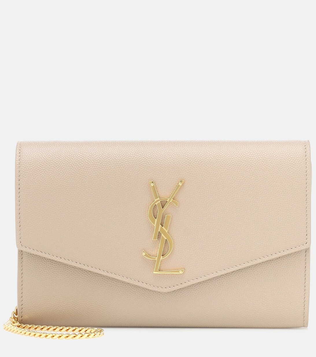 

Маленький кожаный клатч Uptown Saint Laurent, бежевый