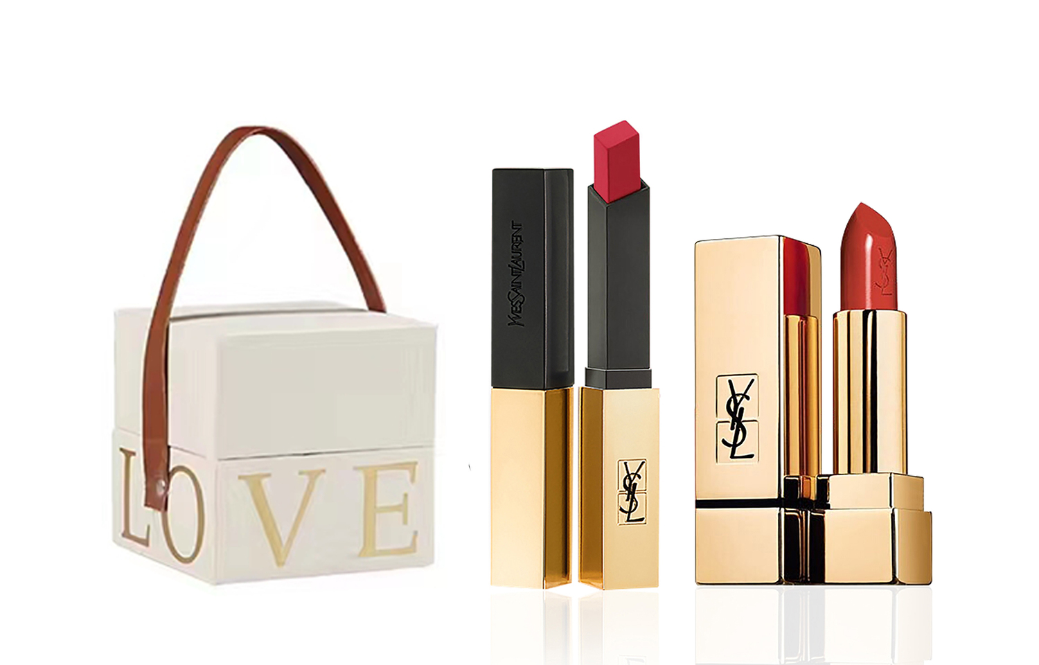 Подарочный набор SAINT LAURENT: губная помада Rouge Pur Couture The Slim Lipstick № 1966 + парфюмерная вода Black Opium, 7,5 мл — фото 4