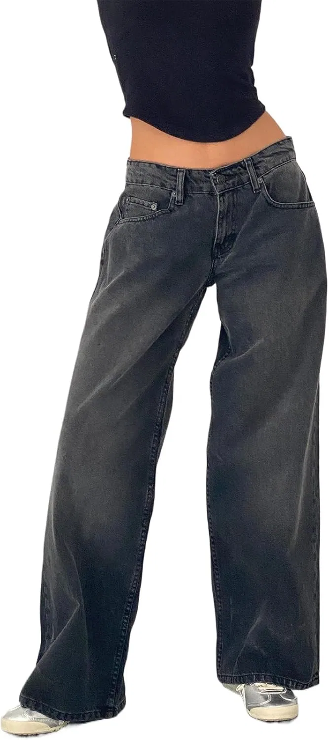 Джинсы с заниженной талией, свободные, Smoky Gray