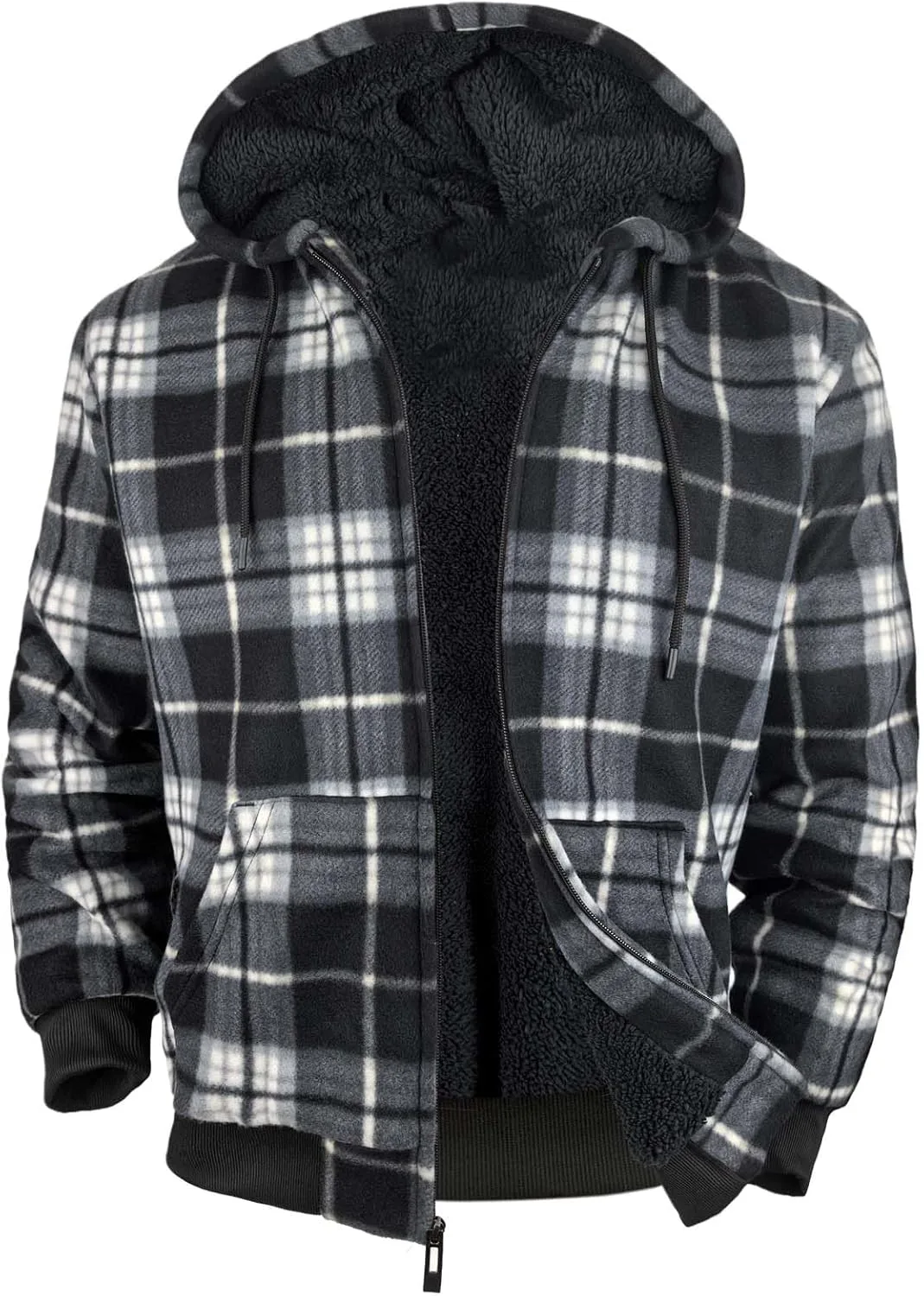 

Толстовка с капюшоном Heavyweight для мужчин, Zip Up, Sherpa Fleece Lined Butygity