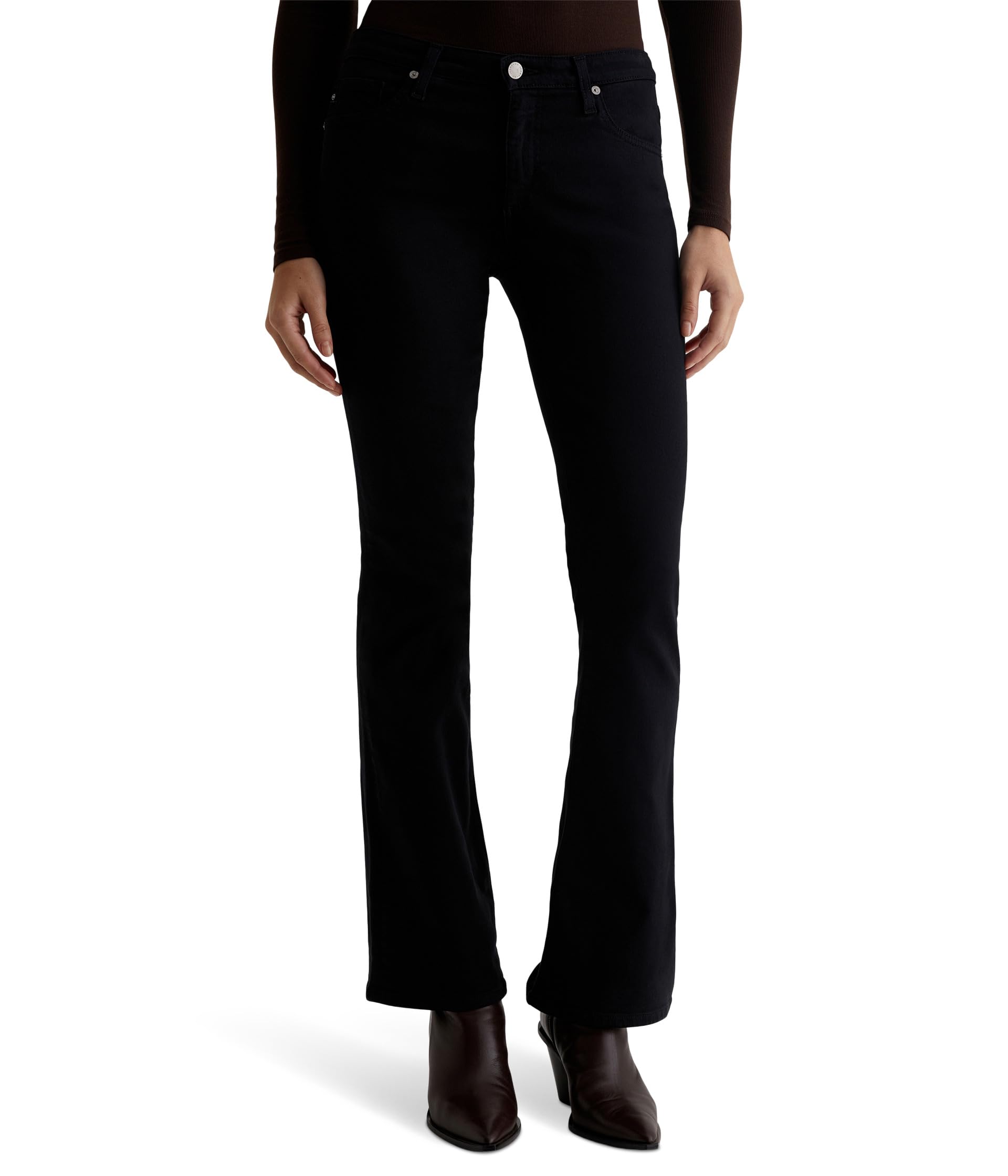 

Джинсы AG Jeans Angel Low Rise Boot In Super Black, Super Black