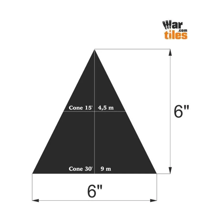 

Шаблон конуса/распылителя 6 дюймов – темно-красный, War Tiles - RPG Templates and Trackers