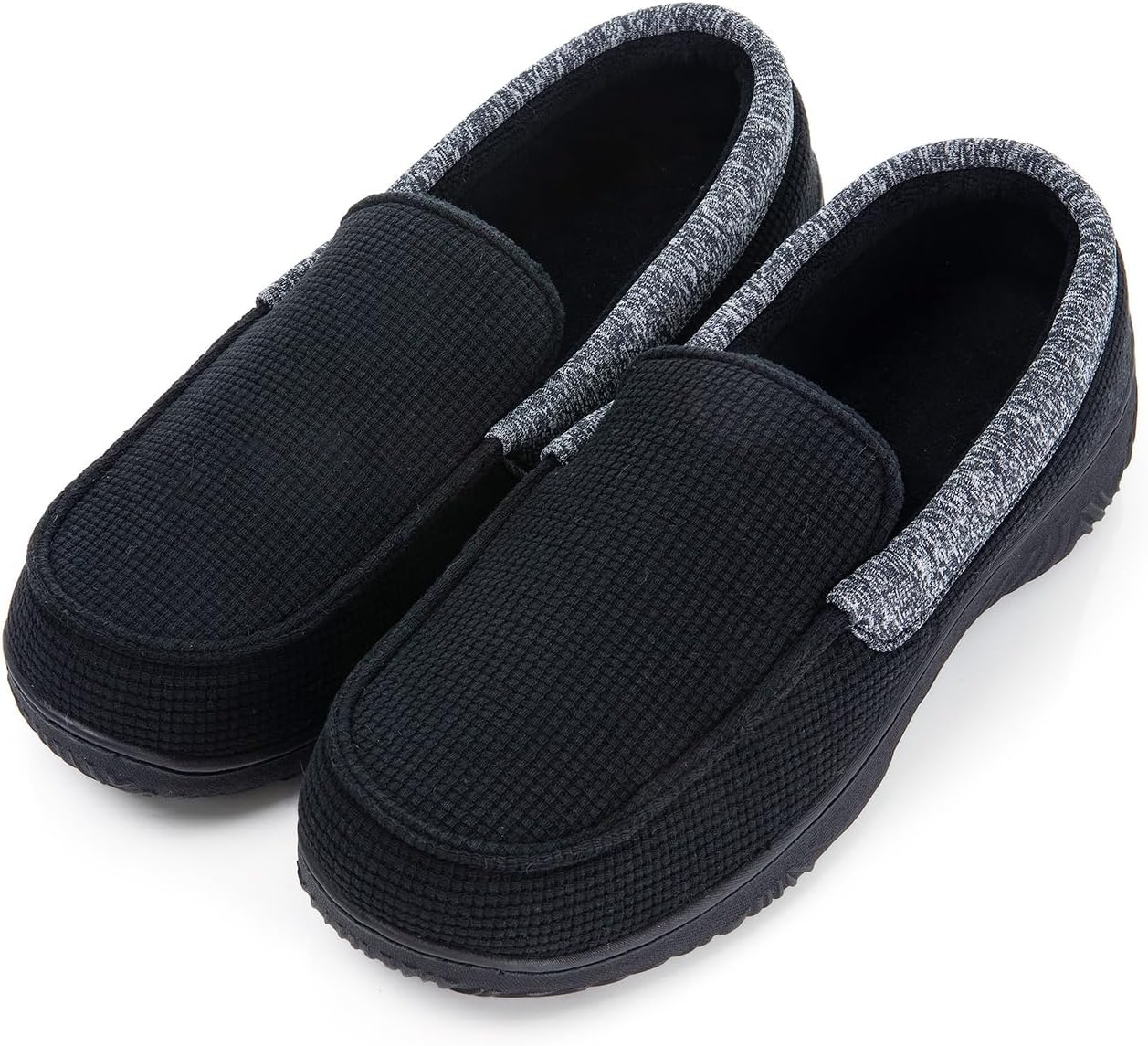 

Мужские тапочки-мокасины для дома - обувь с эффектом памяти для дома и улицы, дышащие туфли-слипоны Bovty, черный