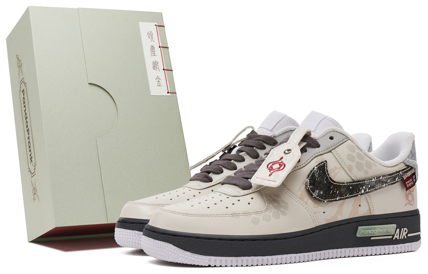 

Air Force 1 устойчивые к износу нескользящие низкие скейтерские кроссовки men's Nike, бежевый/коричневый