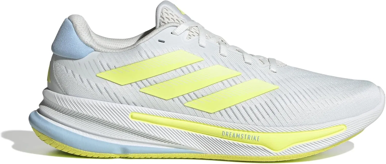 Мужские беговые кроссовки Adidas Supernova Ease, Crystal White Matte Silver Hi Res Yellow — фото 2