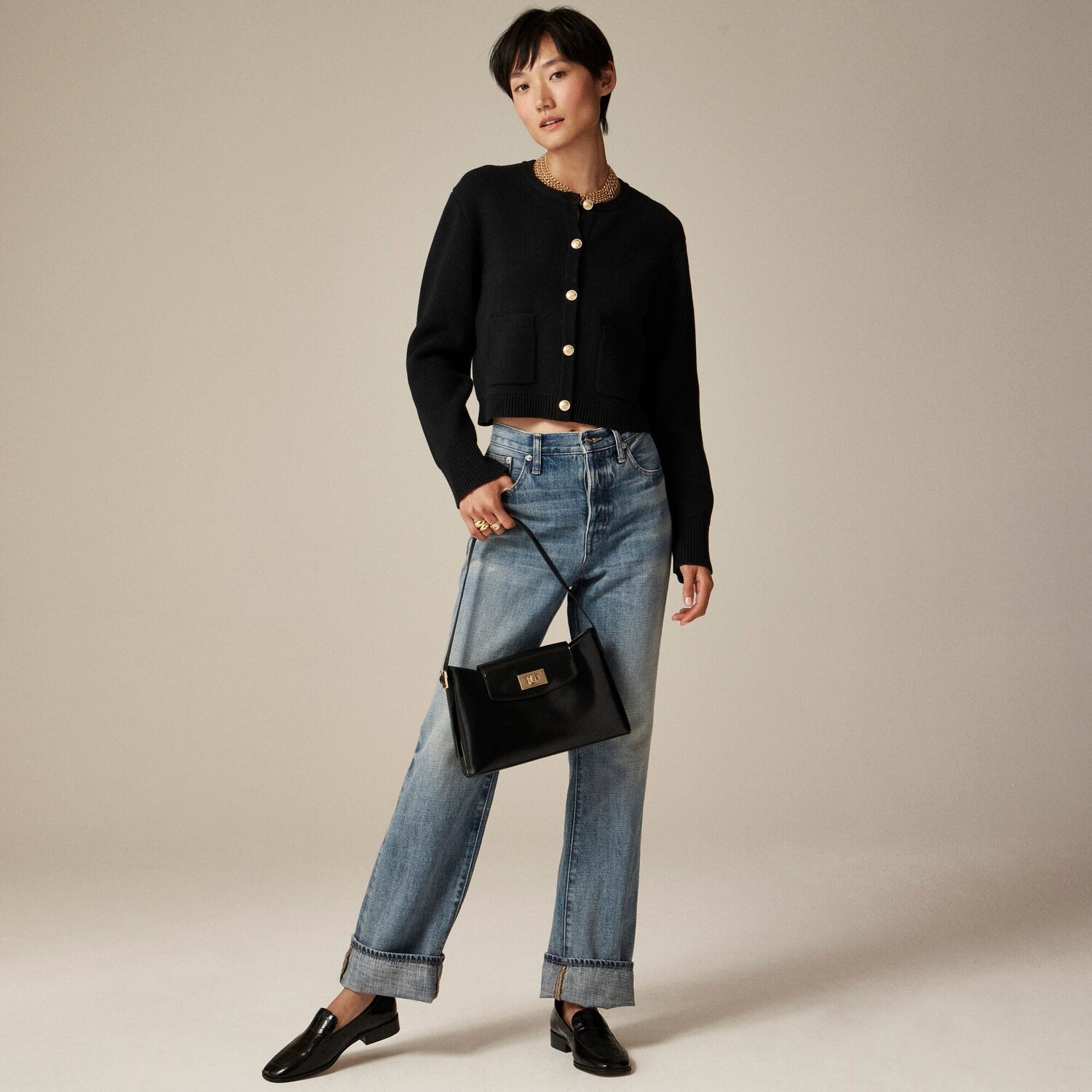 

Новая свободная куртка-свитер emilie lady J.Crew, черный