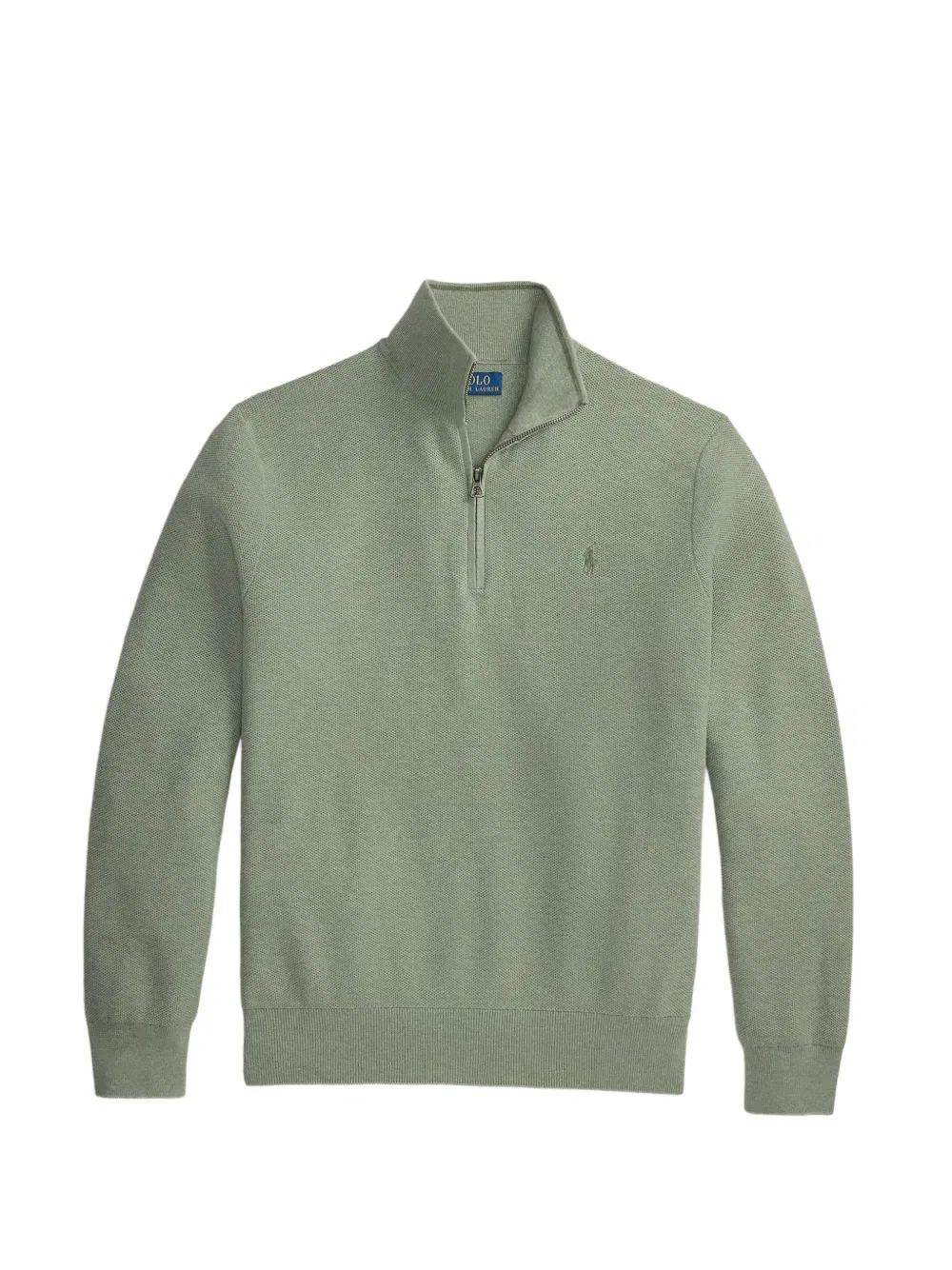 Поло с застежкой-молнией до середины груди Polo Ralph Lauren, зеленый