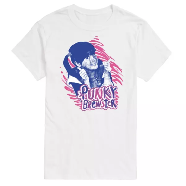 

Футболка с принтом Punky Brewster и большим пальцем вверх для крупных размеров Licensed Character, белый