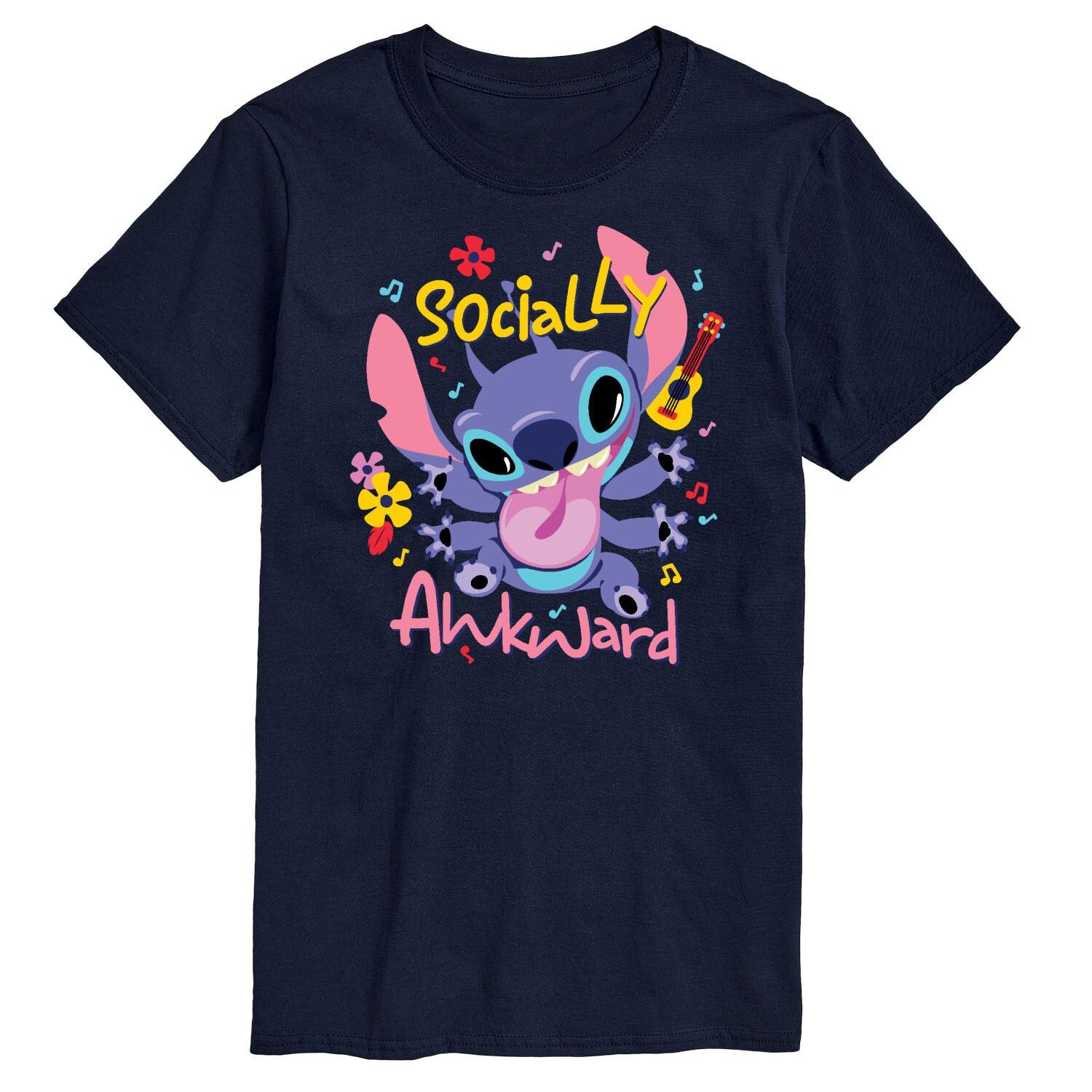 

Футболка Lilo & Stitch Big & Tall с неуклюжим графическим рисунком Disney, синий