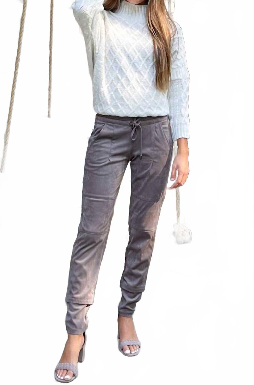 

Кэндис джоггеры из искусственной замши в цвете тау RAFFAELLO ROSSI, Taupe