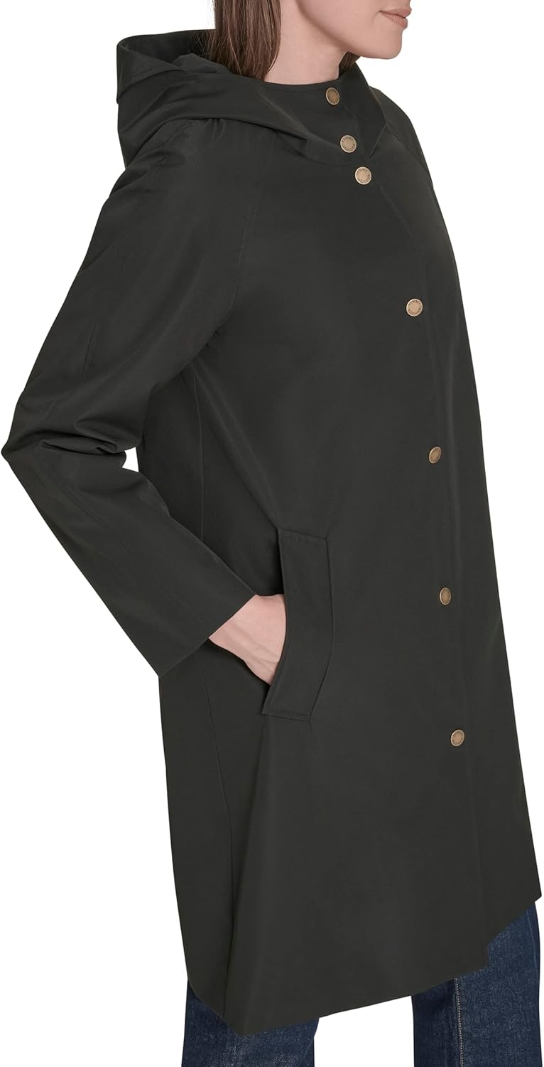 Женский плащ Tommy Hilfiger с застежкой-кнопкой спереди, Black — фото 3