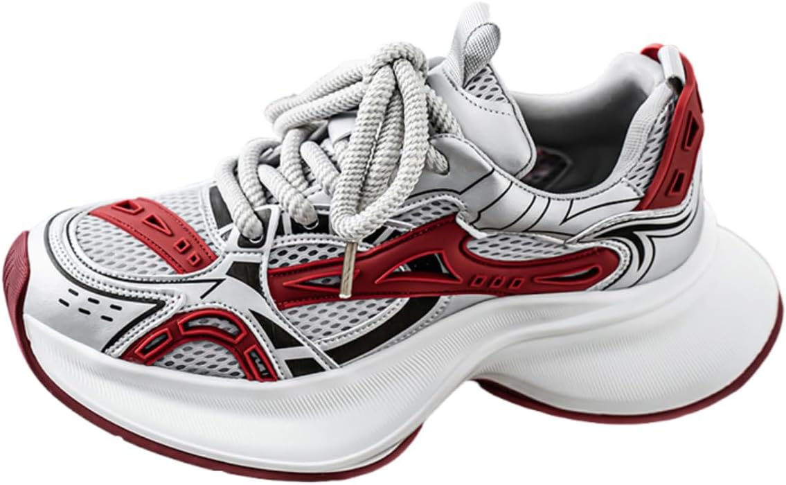 

Мужские кроссовки с цветными блоками из сетки, легкие и дышащие, без шнурков, спортивные, с подошвой, не скользящей Lexamen, красный