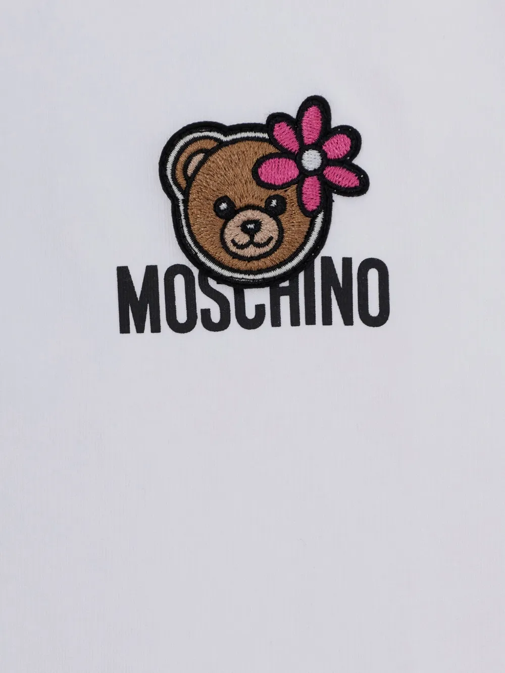 Футболка с аппликацией в виде медведя Moschino Kids, белый — фото 3