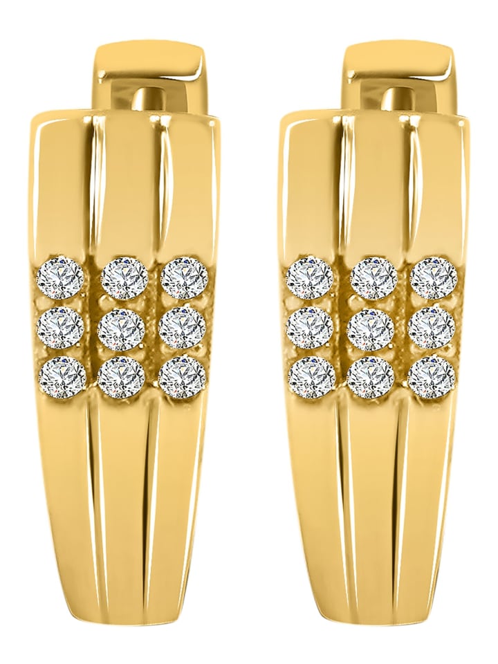 

Adeliás Женские серьги - серьги-кольца на шарнирах из золота 333 пробы с кубическим цирконием в золоте