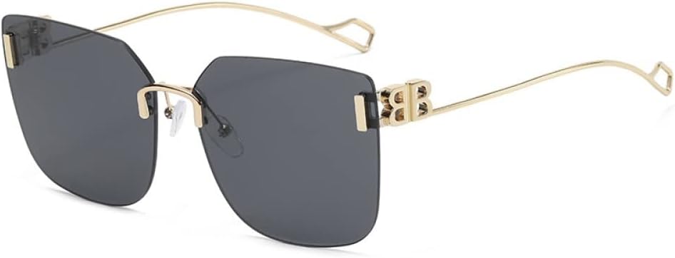 

Женские солнцезащитные очки в металлической оправе, без оправы, овальной формы, с градиентным переходом цвета, винтажный стиль, защита от УФ-излучения UV400 LANGSER, C1