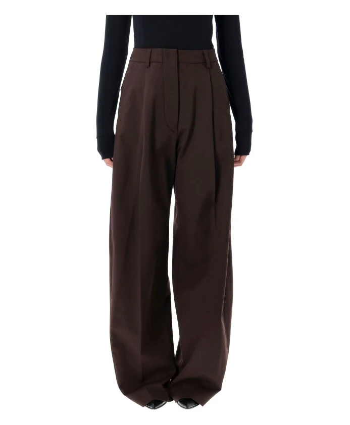 

Коричневые широкие брюки из шерстяной смеси Thelatest, коричневый