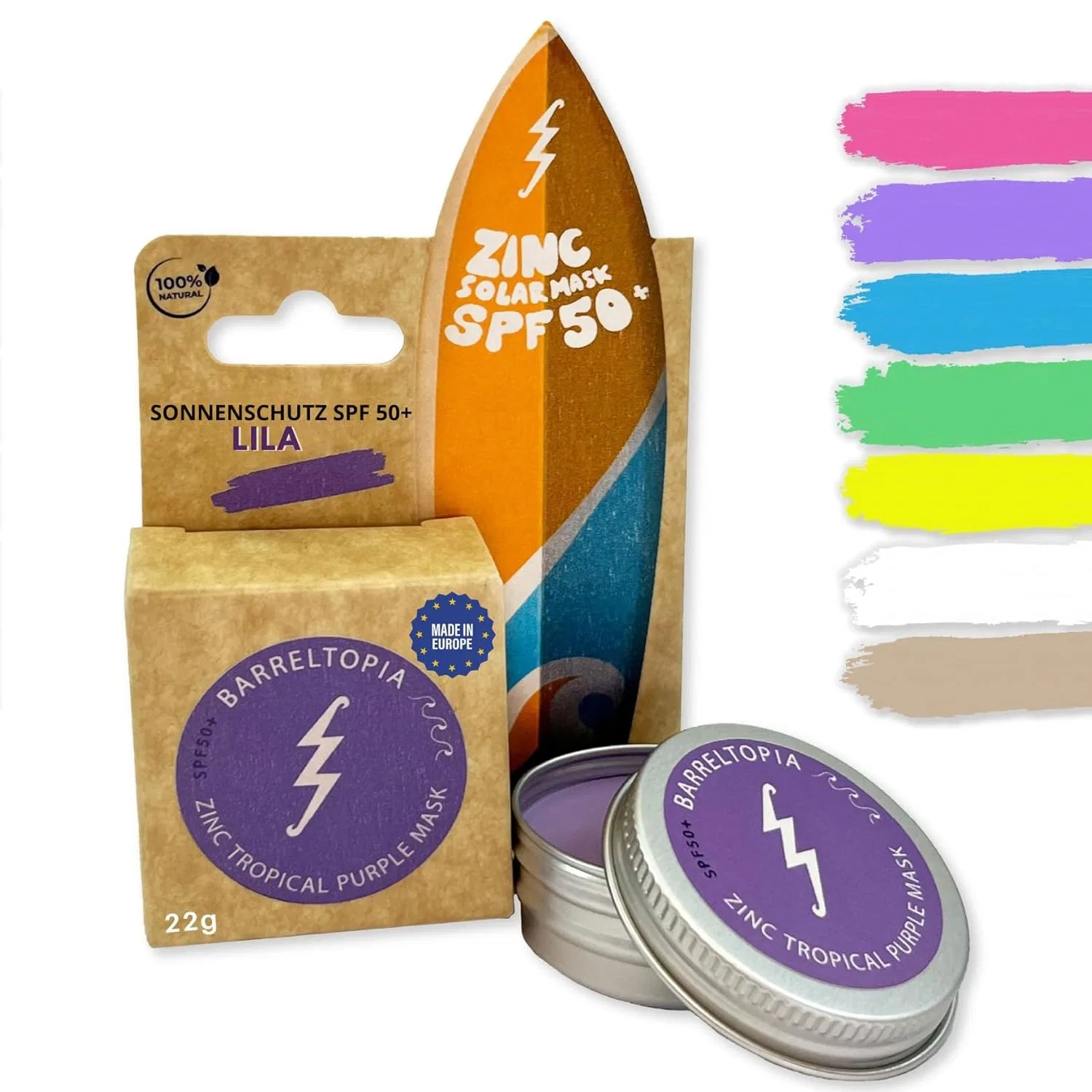 Солнцезащитный стик SPF 50 для лица и губ от Barreltopia Barreltopia, Purple