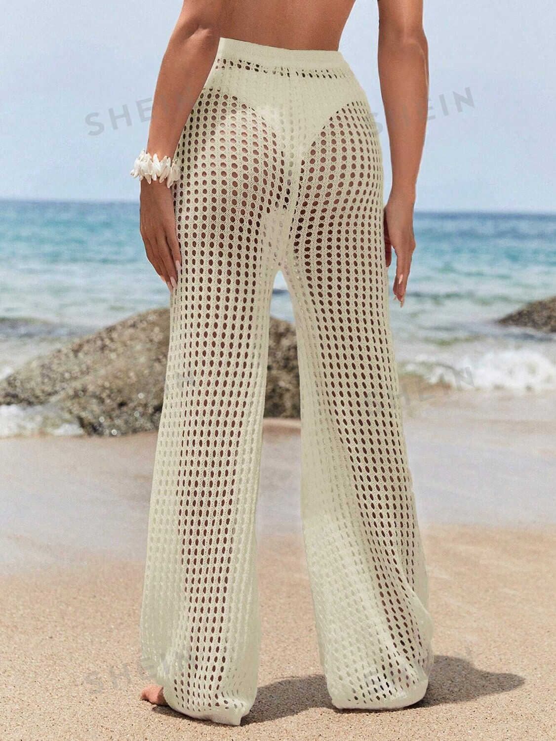 

Топ и брюки Shein Swim BohoFeel женский, абрикосовый