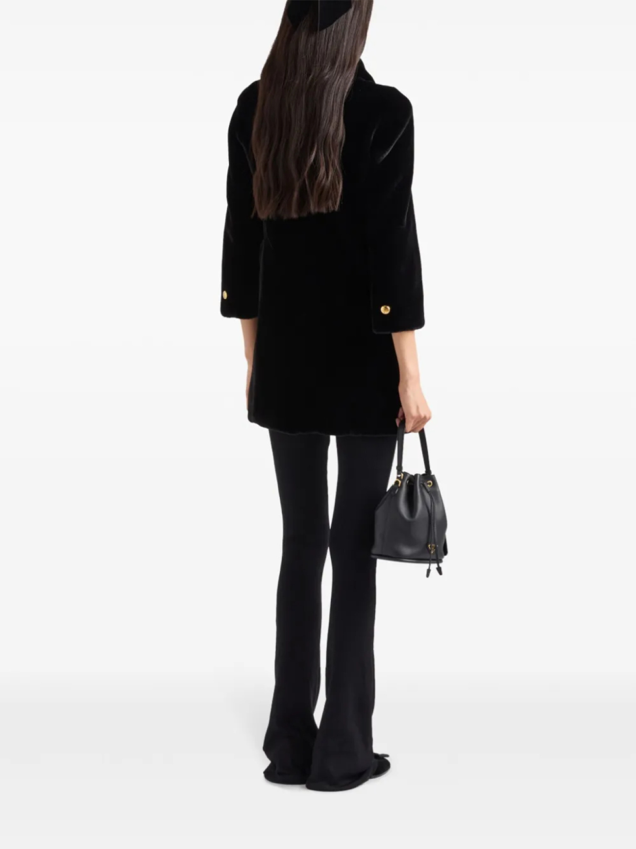 

Prada двубортное пальто Aspen, черный
