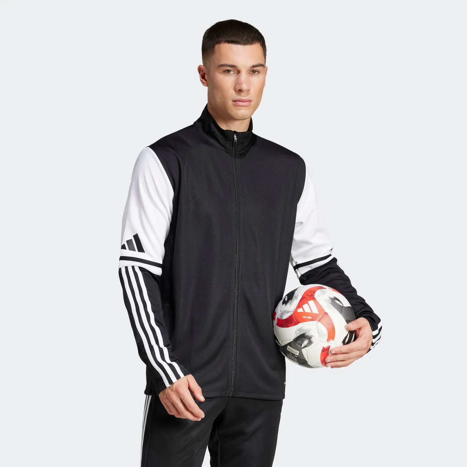Мужская тренировочная куртка с технологией AEROREADY Adidas, Black/White — фото 2