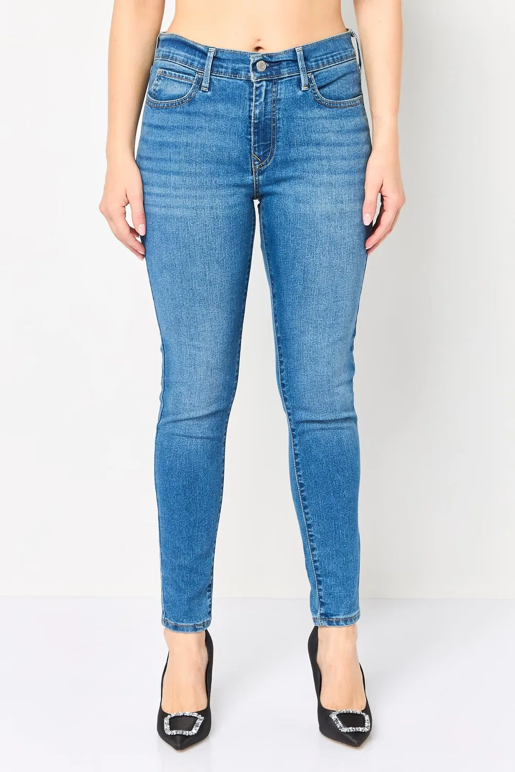 Джинсы скинни с эффектом потертости Levi'S, синий