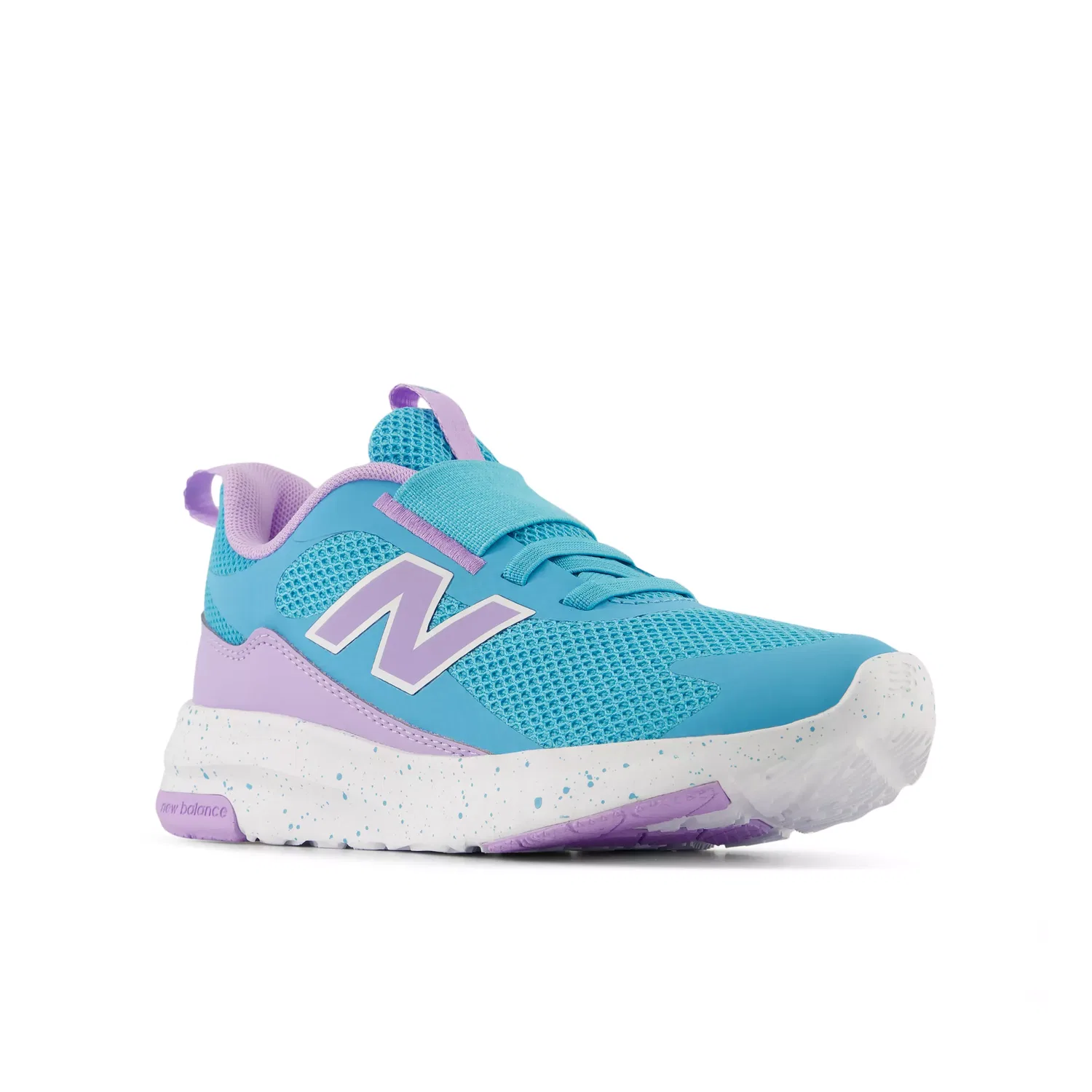 Детские кроссовки без шнуровки на сетчатой основе 468 Slip On New Balance, Blue Glaze With Lilac Glo — фото 2