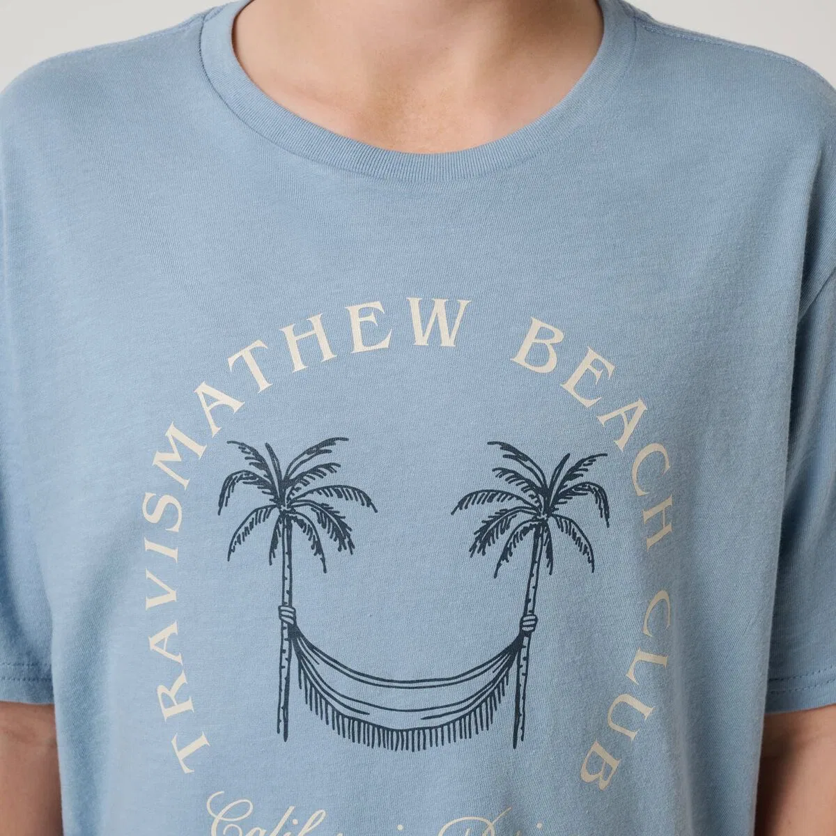 Детская футболка с принтом Beach Club Travismathew, Ash Blue — фото 2