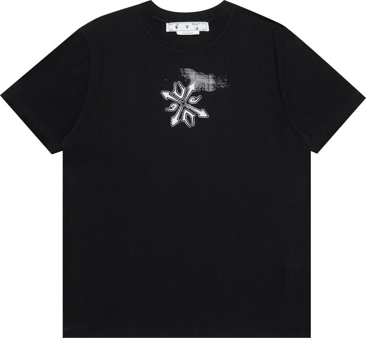 

Футболка Off-White Tribal Type Slim Tee 'Black/White', черный