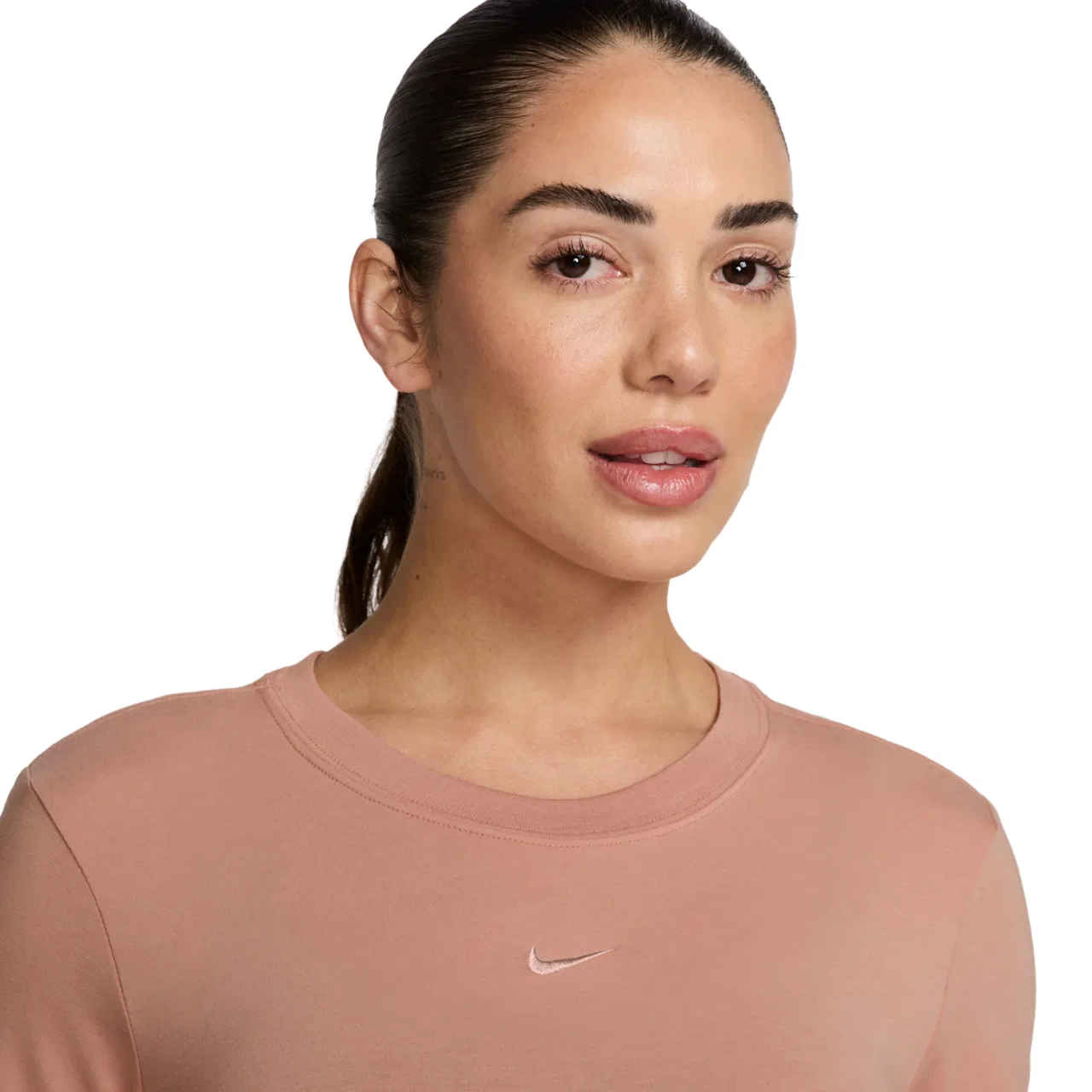 Женская футболка-кроп Chill Knit Nike, цвет Rose Gold — фото 3