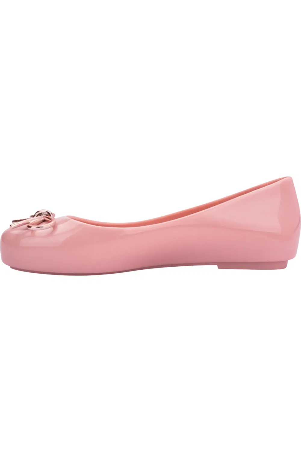 Детские балетки с металлическим бантом Sweet Love Mini Melissa, Metallic Pink — фото 2