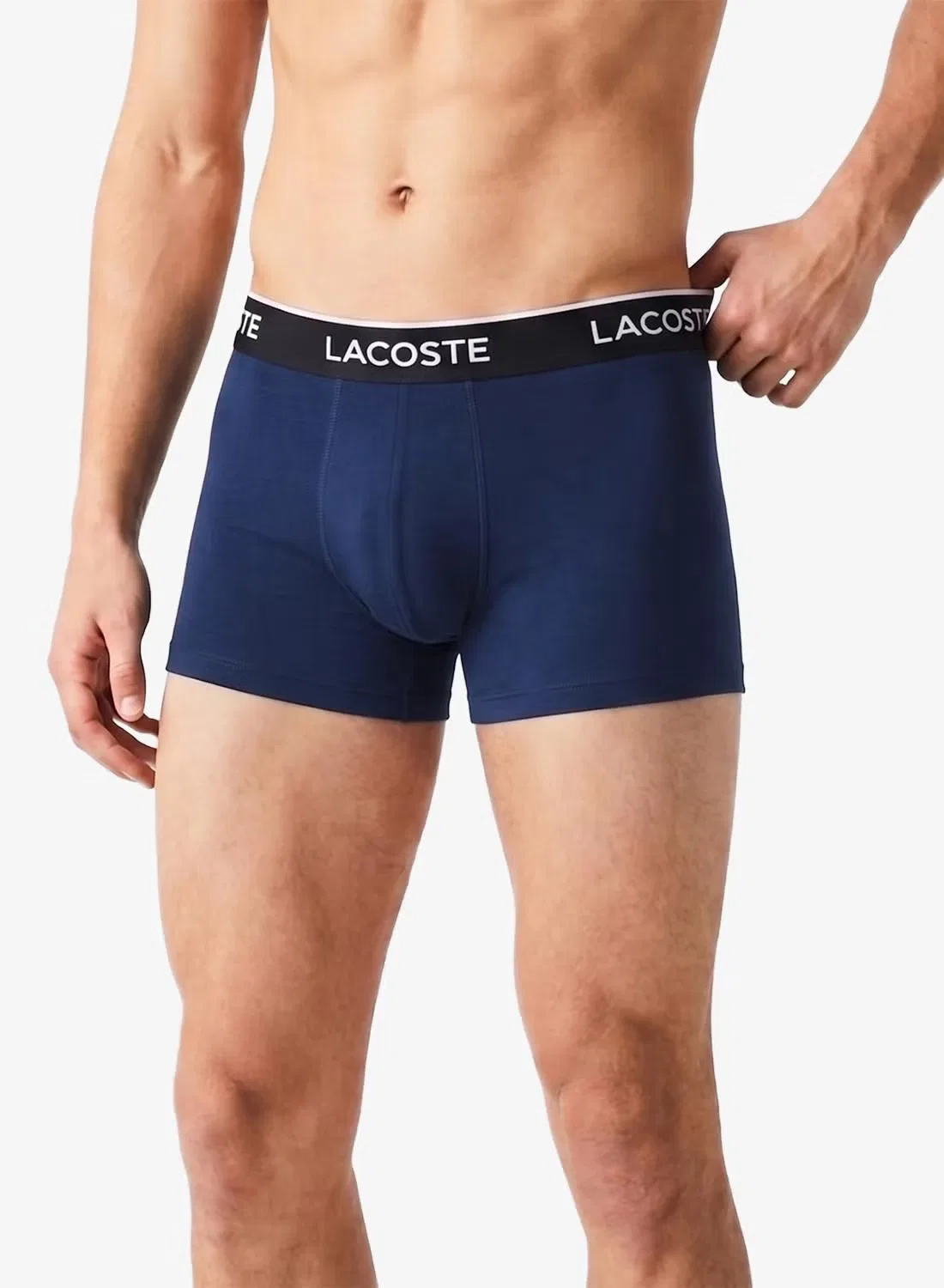 Трусы-боксеры эластичные комплект из 3 штук Lacoste, темно-синий — фото 2