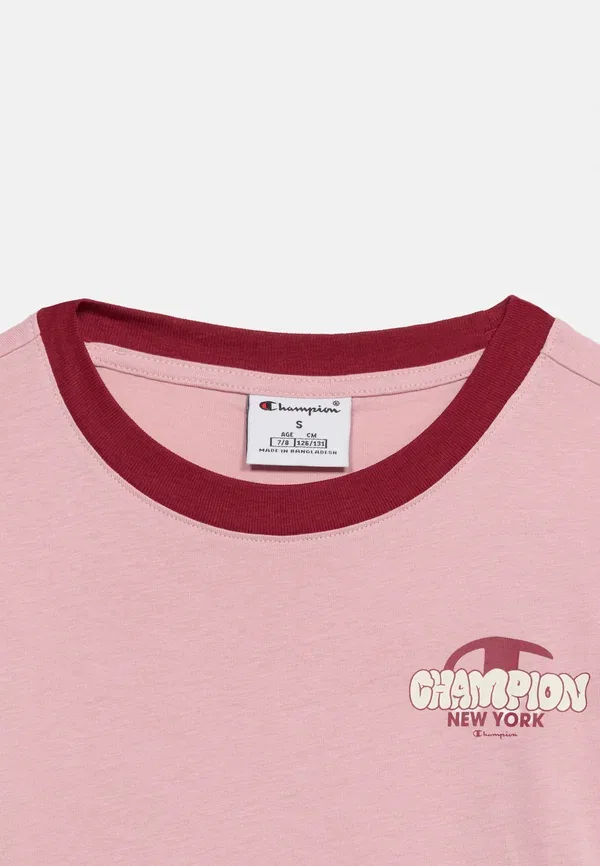 Спортивная одежда, стандартный крой, футболка с принтом Champion, розовый — фото 4
