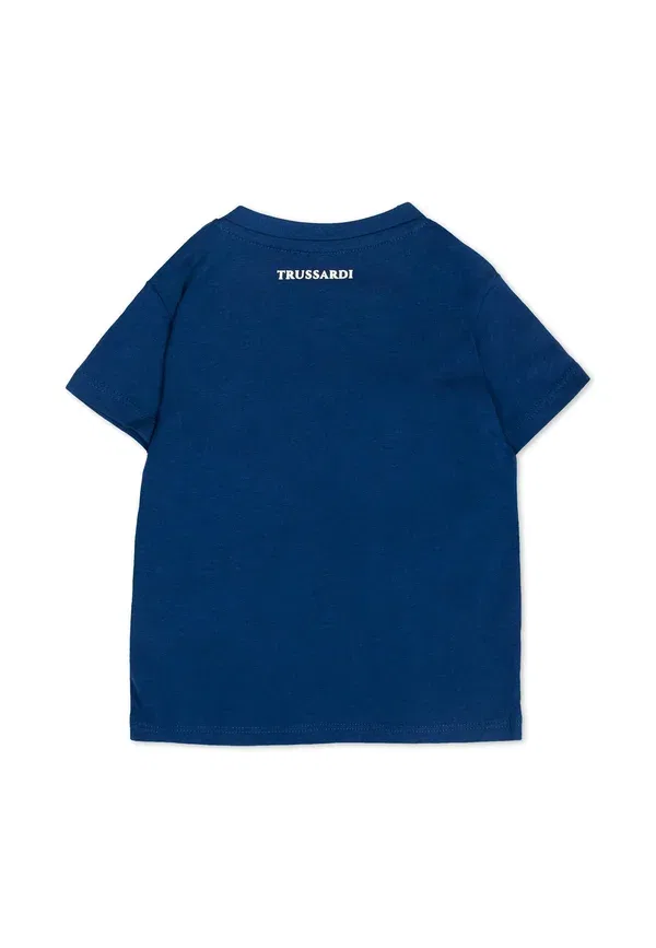 Футболка хлопковая Print T-shirt Tru Trussardi Junior, синий — фото 2