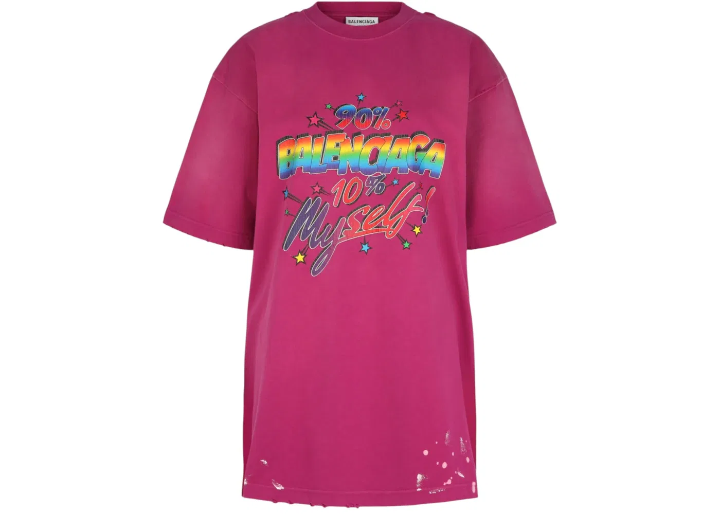 Женская футболка оверсайз с принтом 90/10 Vintage Large Fit Balenciaga, цвет Dark/Fuschia