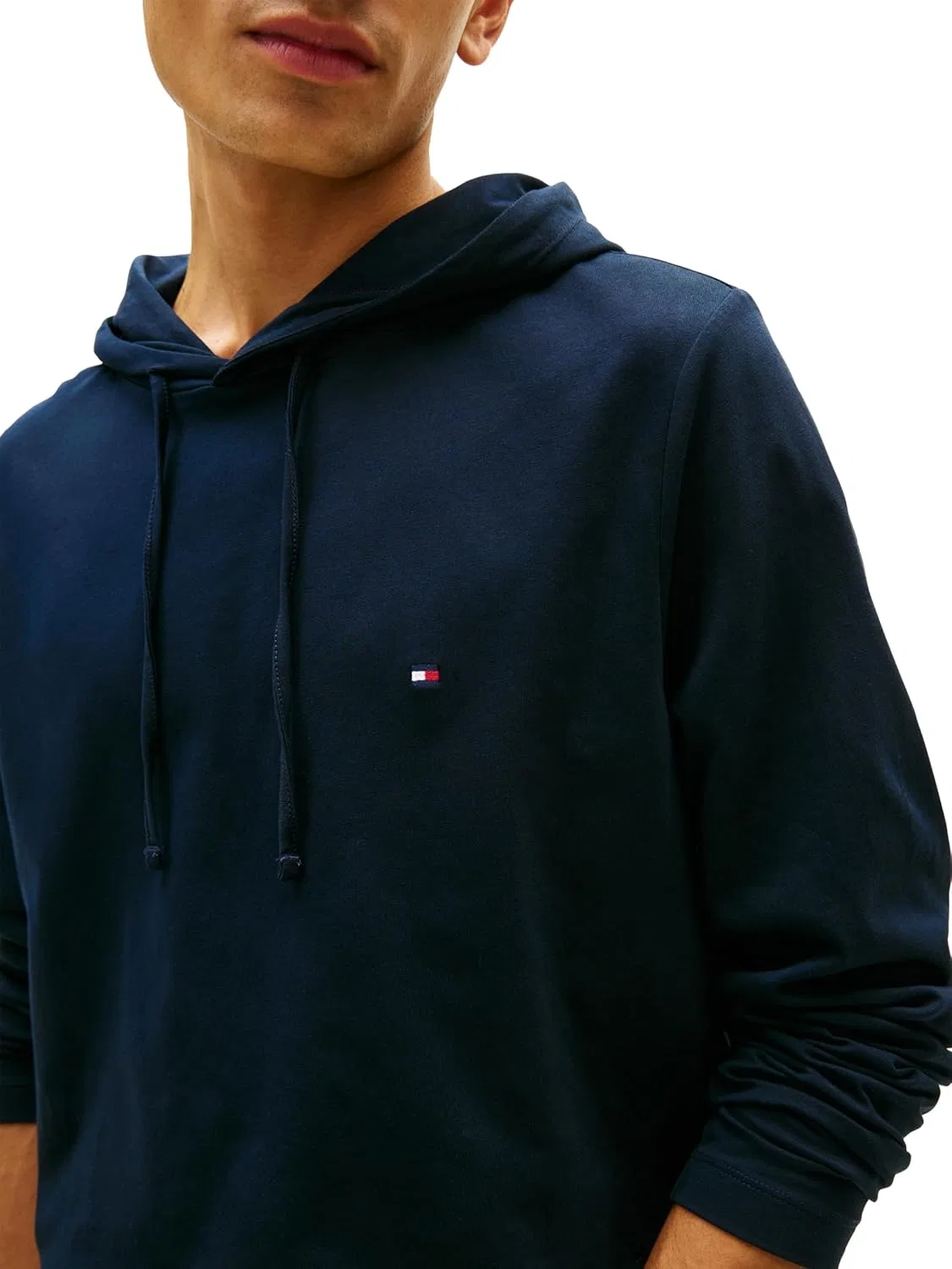Мужская легкая длинная футболка с капюшоном Tommy Hilfiger, Desert Sky — фото 2