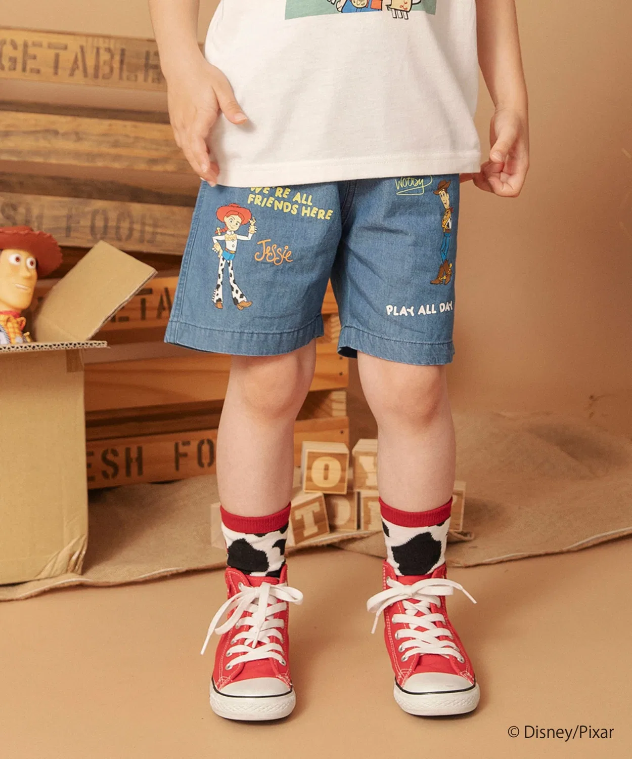 Детские джинсовые шорты с принтом Toy Story, модель Denim Pants, branshes, Blue