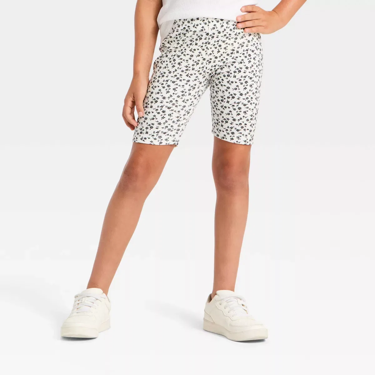 Детские шорты для девочек на резинке Ribbed Bike Shorts GIRLS BOTTOMS, Cream