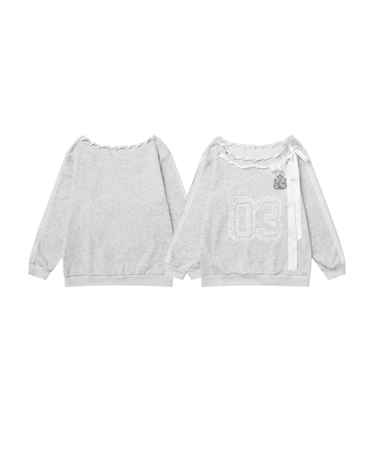 Детский свитшот с длинным рукавоми принтом HOOK, Light Grey
