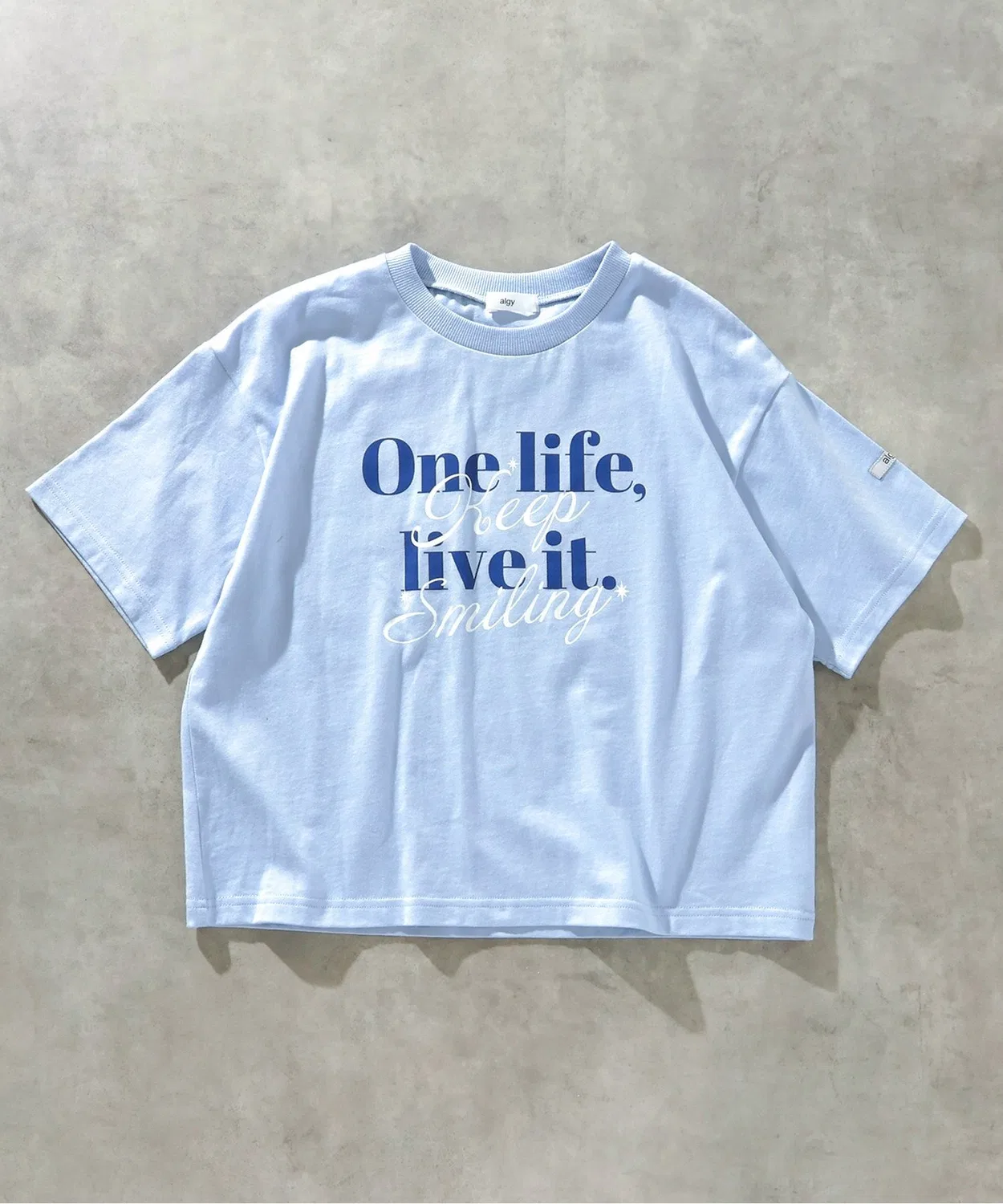 Детская футболка с принтом Assorted Color Vari Sleeve T-Shirt algy, Sax Blue