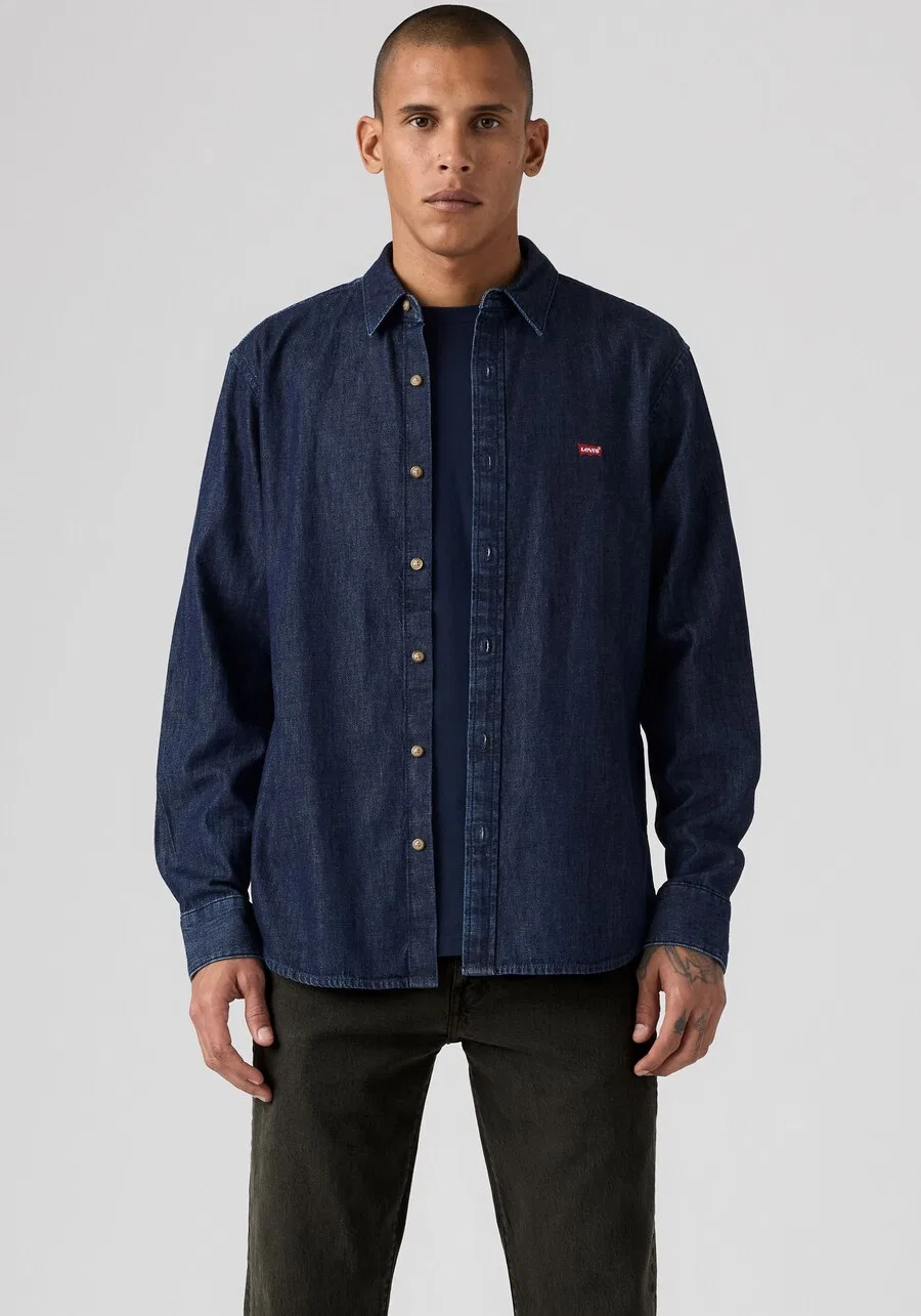 Рубашка LEVI'S Comfort fit на пуговицах, цвет синий деним — фото 2