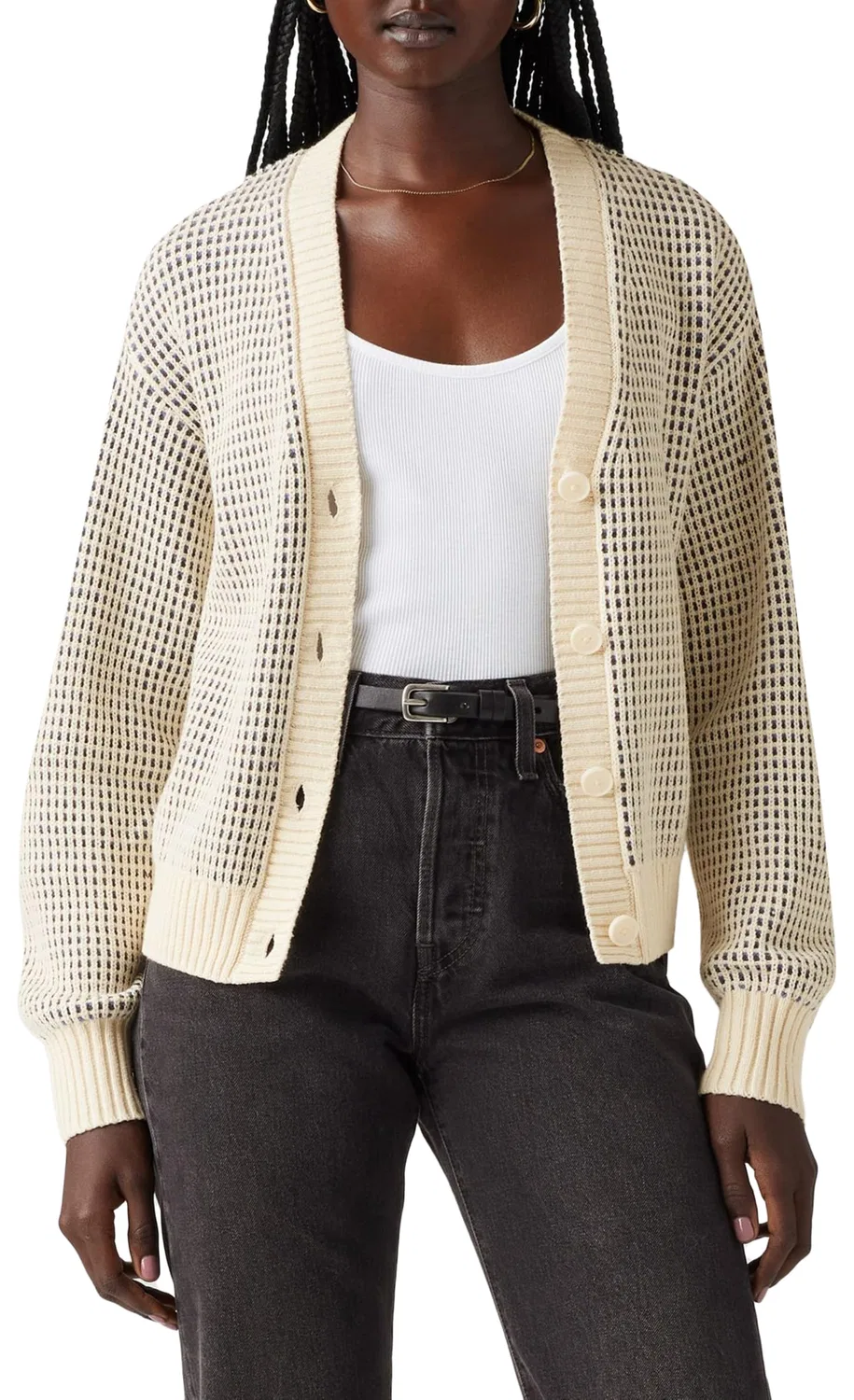 Женский кардиган с принтом Snowflake Levi's, Butter Cream Stripe