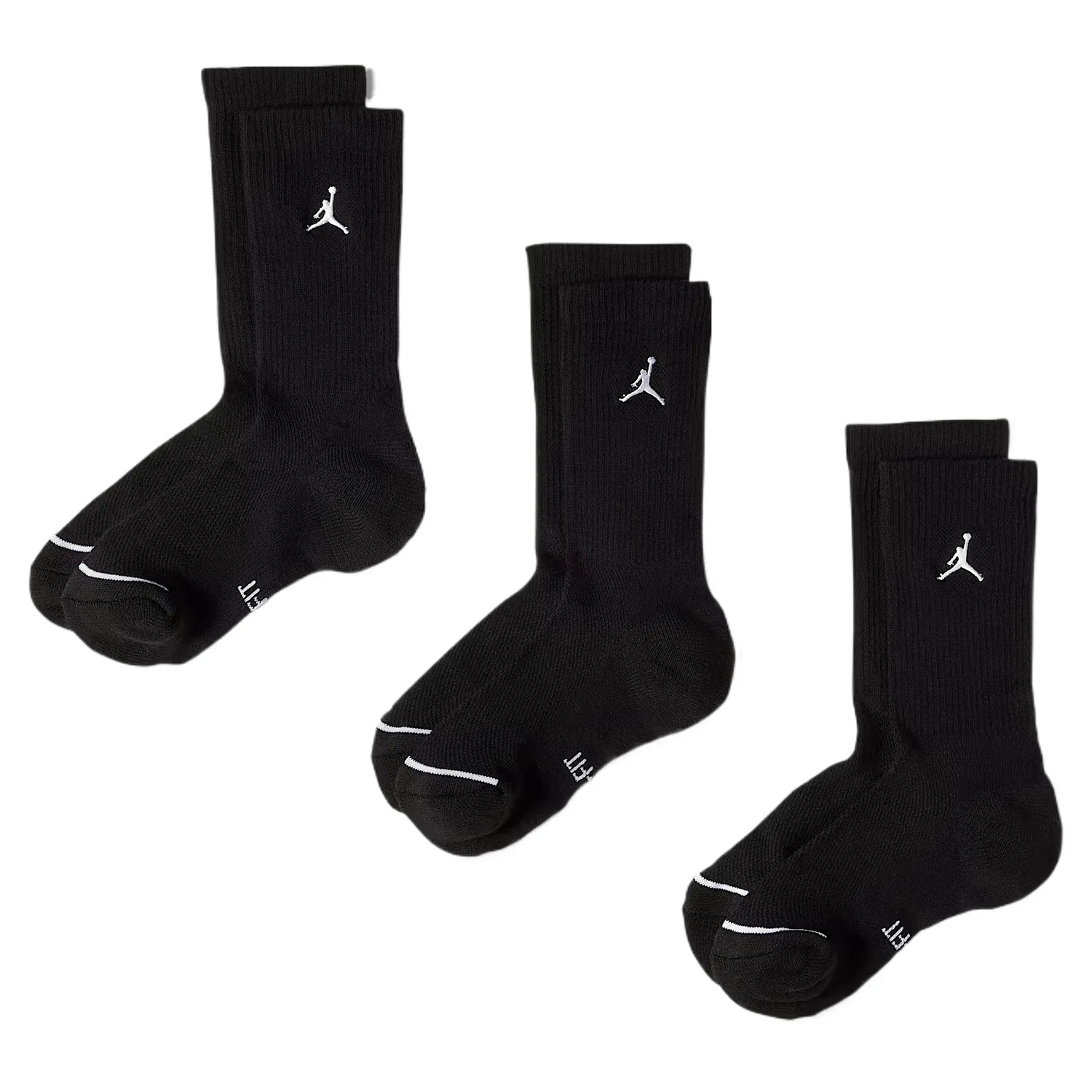 Детские носки средней высоты, 3 пары, Black - 3 pairs, Jordan