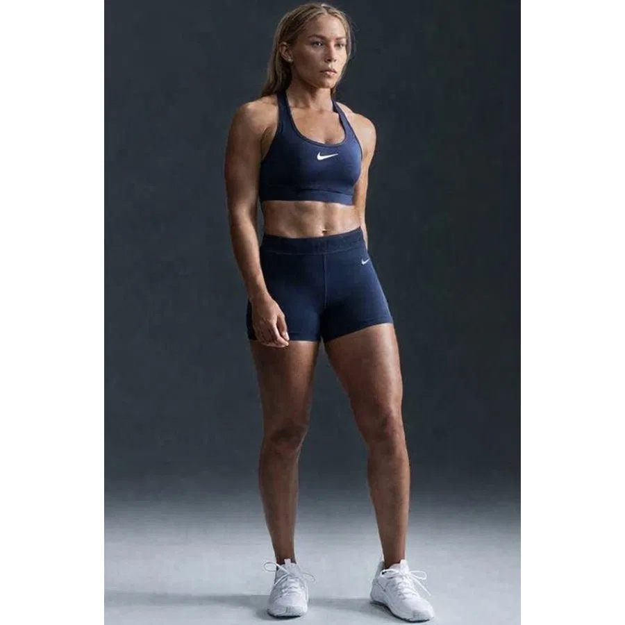 Спортивный бюстгальтер средней поддержки Training Swoosh Nike, Темно-синий — фото 4