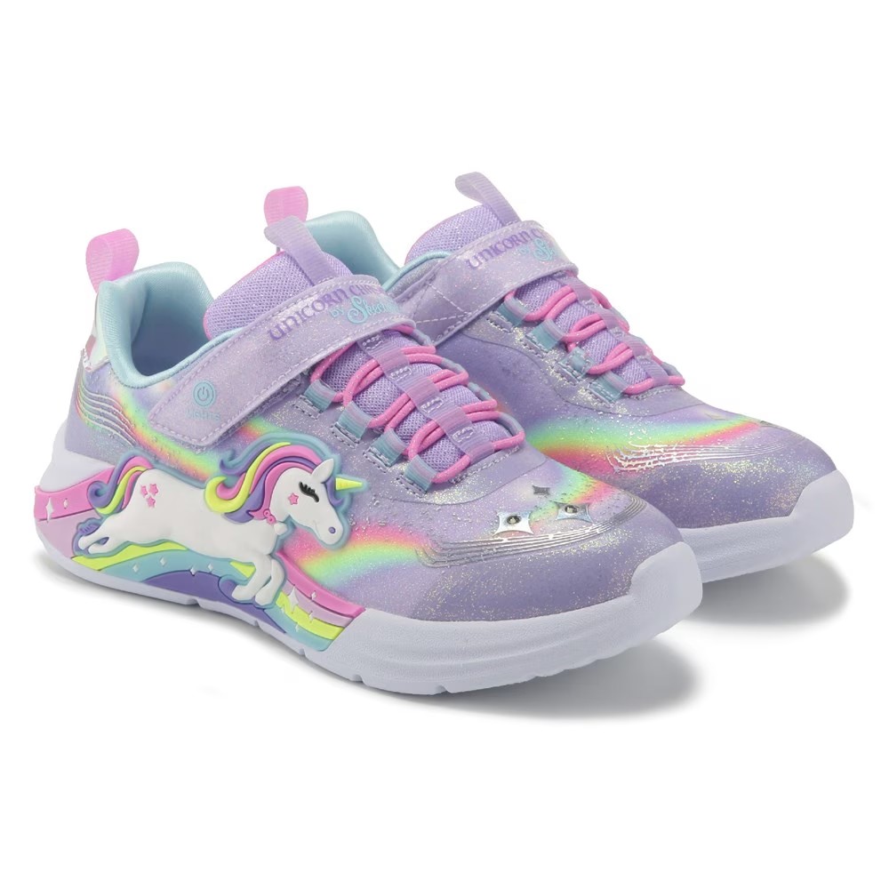 

Светящиеся кроссовки Unicorn Chaser для маленьких/больших детей Skechers, мультиколор