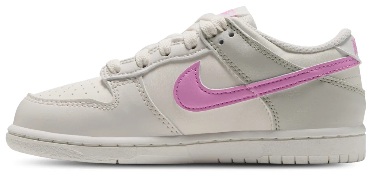 Детские кроссовки для девочек с цветными вставками Nike Dunk Low N, Pink Rise/Sail/Phantom — фото 2