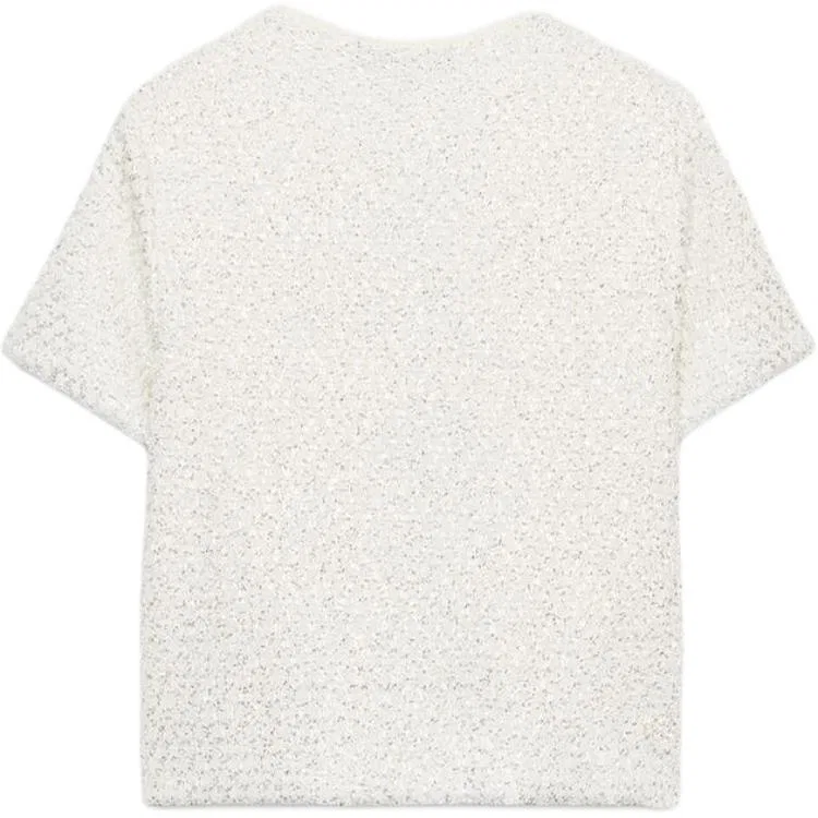 Женский свитер с круглым вырезом White ZARA, Raw White — фото 3