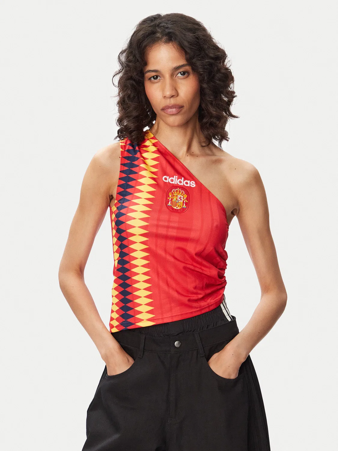 Женский топ облегающего кроя Spain Reconstructed Bringback Adidas, красный