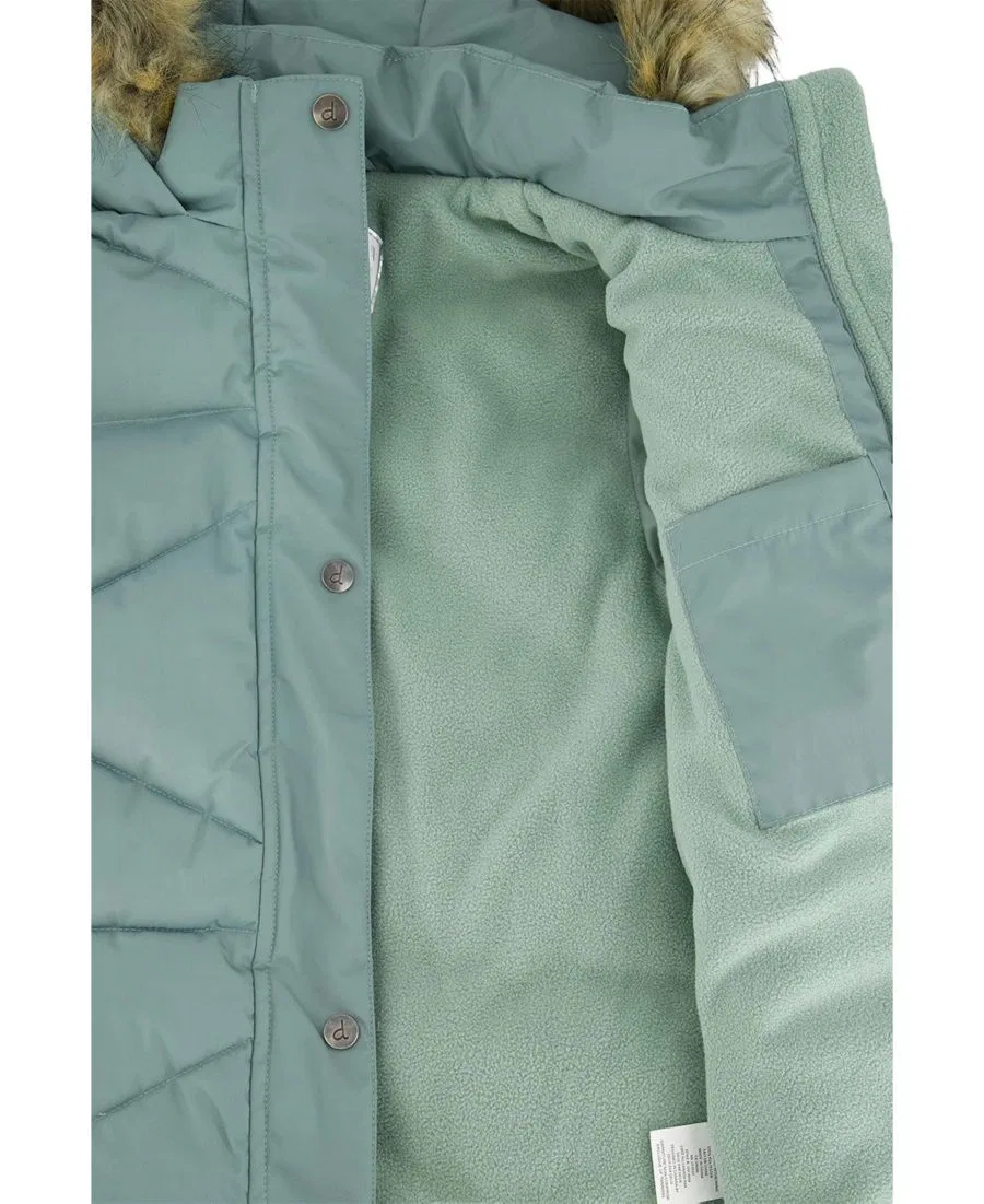 Детское зимнее пальто-пуховик с капюшоном, модель Transition and Mid-Season Outerwear Deux par Deux, Sage Green — фото 4