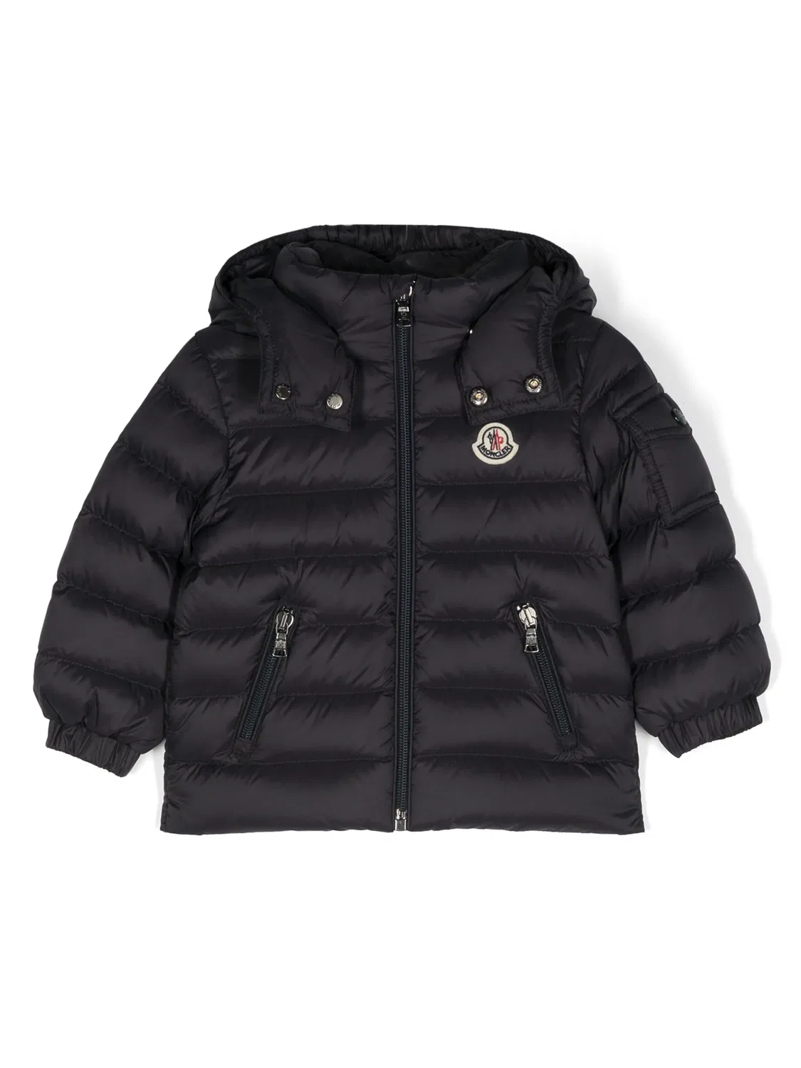 Пуховик с отстегивающимся капюшоном Moncler, темно-синий